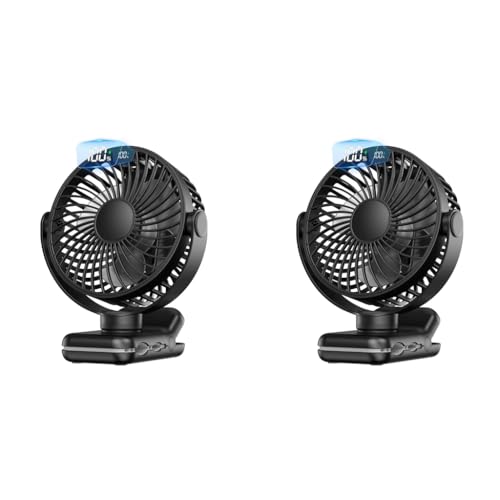 Verilux® USB Desk Fan Flexible Stroller with Clip 5000mAh Rechargeable 4 Speeds Cordless Quiet for Crib Handle Safety Baby Seat 2 PCS Verilux® USB Desk Fan Flexible Stroller with Clip 5000mAh Rechargeable 4 Speeds Cordless Quiet for Crib Handle Safety Baby Seat 2 PCS